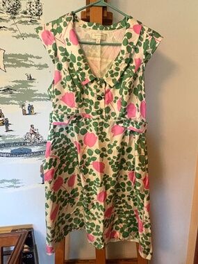 Floral Silk Dress Anthropologie Moulinette Souers size 8